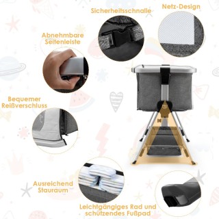 Costway Πτυσσόμενο Πλευρικό Κρεβατάκι Μωρού με Ρυθμιζόμενο Ύψος κα... Costway Πτυσσόμενο Πλευρικό Κρεβατάκι Μωρού με Ρυθμιζόμενο Ύψος κα...