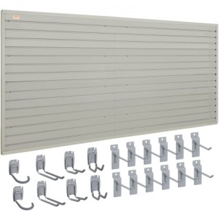 Πάνελ Slatwall VEVOR με Γάντζους, 4 ft x 1 ft Γκρι (Σετ 8) για Οργά...