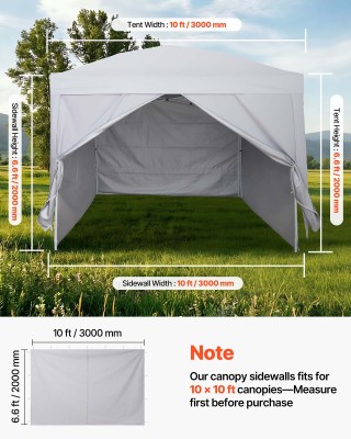 VEVOR Πλευρικοί Τοίχοι Τέντας για 3 x 3 m Pop Up Σκηνή, Αδιάβροχοι ...