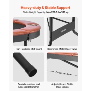 VEVOR Πτυσσόμενο Τραπέζι Πόκερ 1828.8 mm για 8 Παίκτες Καζίνο Τέξας...