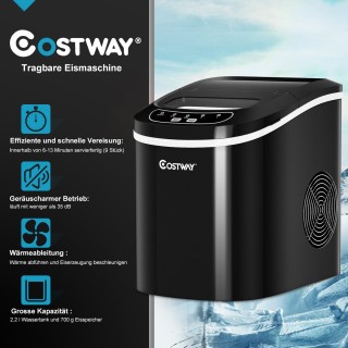 Costway Φορητή Παγομηχανή με Δύο Μεγέθη Παγάκια και Γρήγορη Παραγω... Costway Φορητή Παγομηχανή με Δύο Μεγέθη Παγάκια και Γρήγορη Παραγω...