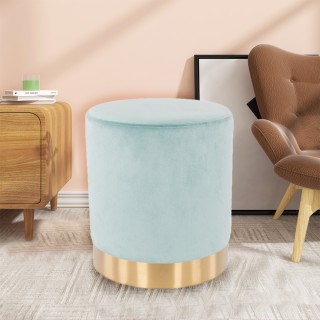 Shally Dogan Πουφ υποπόδιο από βελούδο σε ακουαμαρίνα, ξύλινη κατα... Shally Dogan Πουφ υποπόδιο από βελούδο σε ακουαμαρίνα, ξύλινη κατα...