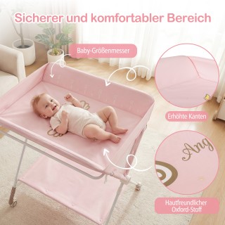 Costway Φορητό πτυσσόμενο τραπέζι αλλαξιέρας με ρυθμιζόμενο ύψος 3 ...