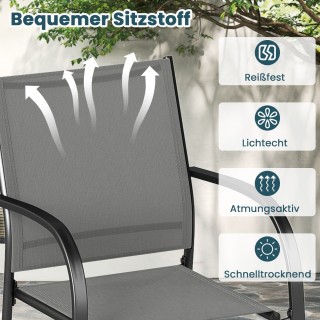 Costway Σετ 2 Στοιβαζόμενες Καρέκλες Κήπου από Μέταλλο και Ύφασμα T... Costway Σετ 2 Στοιβαζόμενες Καρέκλες Κήπου από Μέταλλο και Ύφασμα T...