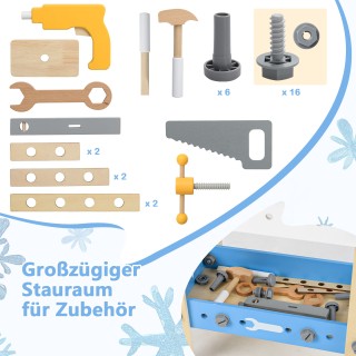 Costway  Ξύλινος Πάγκος Εργασίας για Παιδιά - Εκπαιδευτικό Σετ Δημι...