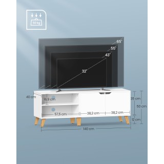 VASAGLE Έπιπλο Τηλεόρασης ς έως 65 Ίντσες, με 2 Πόρτες και Ρυθμιζό... VASAGLE Έπιπλο Τηλεόρασης ς έως 65 Ίντσες, με 2 Πόρτες και Ρυθμιζό...