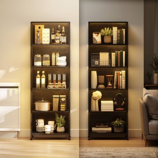 HOMCOM Βιβλιοθήκη Βιομηχανικού Στυλ με 5 Ράφια και LED Φωτισμό, από... HOMCOM Βιβλιοθήκη Βιομηχανικού Στυλ με 5 Ράφια και LED Φωτισμό, από...