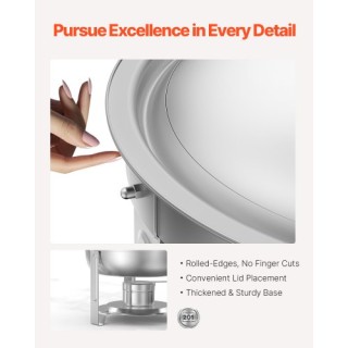 VEVOR Σετ Στρογγυλών Σκευών Μπουφέ 5 Qt από Ανοξείδωτο Ατσάλι YXBXG... VEVOR Σετ Στρογγυλών Σκευών Μπουφέ 5 Qt από Ανοξείδωτο Ατσάλι YXBXG...