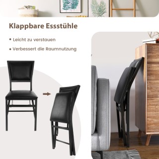 Costway Σετ 4 Πτυσσόμενες Καρέκλες Τραπεζαρίας με Μεταλλικό Σκελετό...