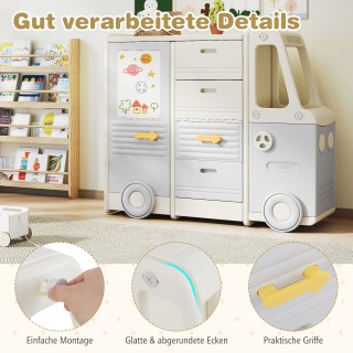 Costway Παιδικό Ράφι Αυτοκίνητο σε Σχήμα Λεωφορείου με Whiteboard, ... Costway Παιδικό Ράφι Αυτοκίνητο σε Σχήμα Λεωφορείου με Whiteboard, ...