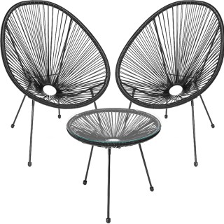 BAKAJI Σετ Αίθριο από Πολυρατάν με 2 Καρέκλες και 1 Τραπέζι για Κήπ... BAKAJI Σετ Αίθριο από Πολυρατάν με 2 Καρέκλες και 1 Τραπέζι για Κήπ...