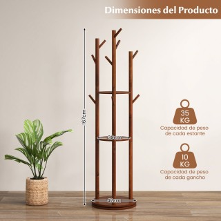 Costway Επταώροφο Μαύρο Ραφιέρα Οίνου με Θήκες Ποτηριών JV13145