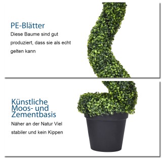 Costway Σετ 2 τεμ 120 εκ. Τεχνητός Θάμνος από PE σε Πράσινο HW63837-2