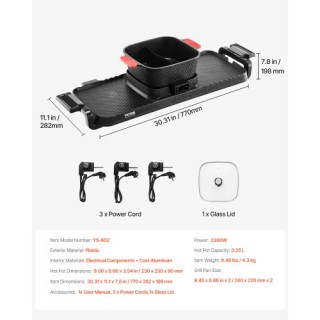 VEVOR Ηλεκτρικό BBQ 2-σε-1 με Αποσπώμενη Κατσαρόλα 2300W ZFXDHG12YC... VEVOR Ηλεκτρικό BBQ 2-σε-1 με Αποσπώμενη Κατσαρόλα 2300W ZFXDHG12YC...