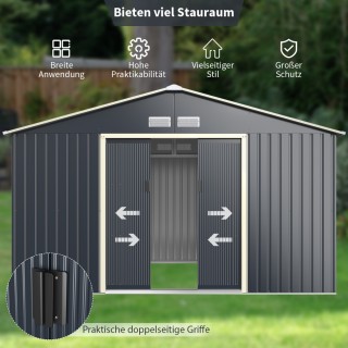 Costway Μεταλλική Αποθήκη 340 x 255 x 210 cm Εξωτερικού Χώρου με Κ... Costway Μεταλλική Αποθήκη 340 x 255 x 210 cm Εξωτερικού Χώρου με Κ...