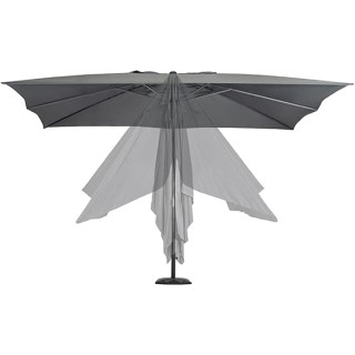 BAKAJI Ομπρέλα Κήπου Κεντρικού Πυλώνα 3x2 Μέτρα Γκρι με 6 Ακτίνες Ε...