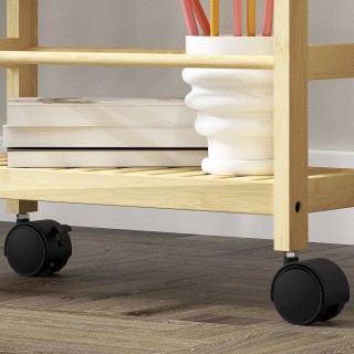 HOMCOM Ράφι Μπάνιου 3 Επιπέδων με Ρόδες, Καροτσάκι από Ξύλο Μπαμπού... HOMCOM Ράφι Μπάνιου 3 Επιπέδων με Ρόδες, Καροτσάκι από Ξύλο Μπαμπού...