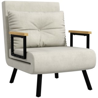 HOMCOM  Πολυθρόνα Κρεβάτι 3 σε 1 με Ρυθμιζόμενη Πλάτη και Μαξιλάρι,...