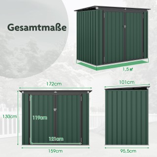 Costway  Πράσινο Σπίτι Ανακύκλωσης: Μεταλλική Διπλή Κατασκευή για Κ...