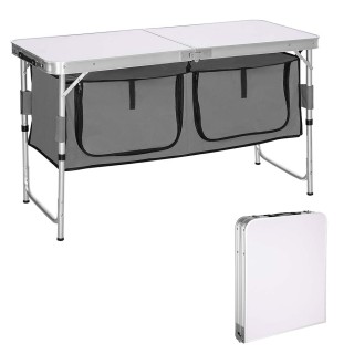 BAKAJI Πτυσσόμενο Μεταλλικό Τραπέζι Κάμπινγκ με 2 Διαμερίσματα 120... BAKAJI Πτυσσόμενο Μεταλλικό Τραπέζι Κάμπινγκ με 2 Διαμερίσματα 120...