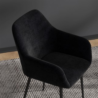 HOMCOM Σετ 2 Καρέκλες για Μοντέρνα Τραπεζαρία με Μπράτσα Καπιτονέ Κ...