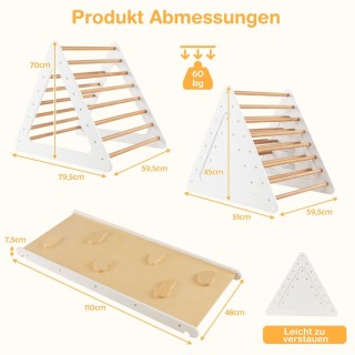 Costway Σετ Αναρρίχησης 3 σε 1 για Παιδιά - Ξύλινη Κατασκευή με Δι... Costway Σετ Αναρρίχησης 3 σε 1 για Παιδιά - Ξύλινη Κατασκευή με Δι...