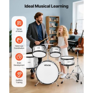 VEVOR Σετ Τυμπάνων για Παιδιά 5 κομματιών Ασημί WJTJZGYS5JT16HVSF001V0