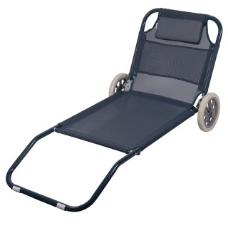 Galileo Ξαπλώστρα θαλάσσης με ρόδες, δομή από ανθρακοχάλυβα, κάθισμ...