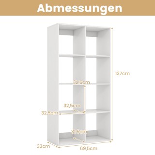 Costway Ράφι Κυβικών Μοντέρνο με 8 Κυβικά, Προστατευτική Πίσω Πλάτη... Costway Ράφι Κυβικών Μοντέρνο με 8 Κυβικά, Προστατευτική Πίσω Πλάτη...