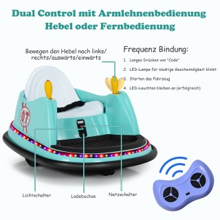 Costway Αυτοκινούμενο Αυτοκινητάκι 6V με Χρωματιστά Φώτα & Τηλεχειρ...