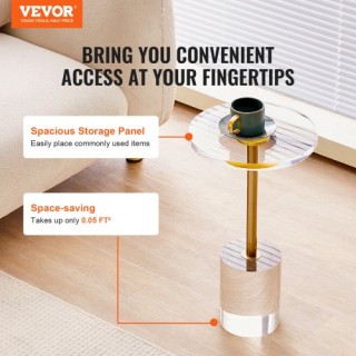 Διαφανές Ακρυλικό Τραπεζάκι VEVOR για Καθιστικό, Υπνοδωμάτιο & Γραφ...