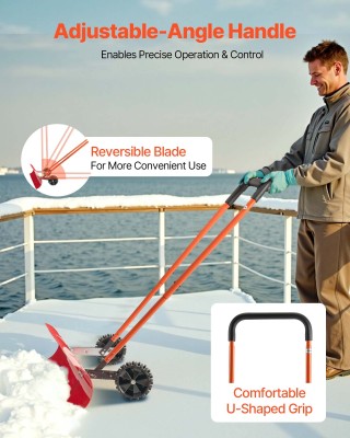 VEVOR Ευέλικτο Χιονοφτυάρι με Ρόδες 96cm με Ρυθμιζόμενη Λαβή και Δι... VEVOR Ευέλικτο Χιονοφτυάρι με Ρόδες 96cm με Ρυθμιζόμενη Λαβή και Δι...