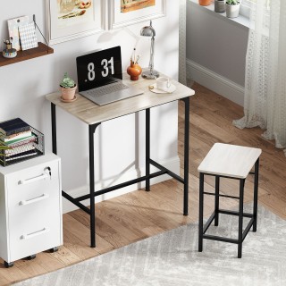 HOMCOM Σετ Μπαρ 3 Τεμαχίων με Τραπέζι και 2 Σκαμπό, Ξύλο & Ατσάλι, ... HOMCOM Σετ Μπαρ 3 Τεμαχίων με Τραπέζι και 2 Σκαμπό, Ξύλο & Ατσάλι, ...