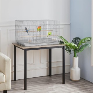 BAKAJI  Γκρι Κλουβί Πουλιών για Πτηνά Παπαγάλους 2 Ταΐστρες 77.5x46...