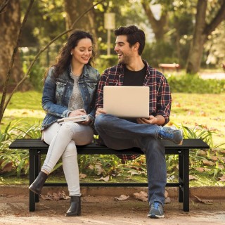 Costway  Εξωτερικός Πάγκος Καθιστικού από HDPE με Ανθεκτική Κατασκε...