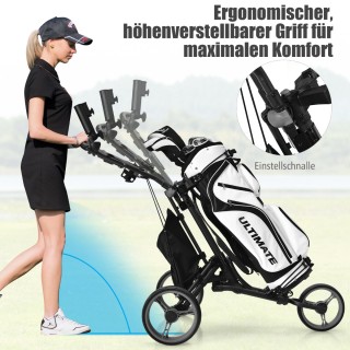 Costway Γκολφ Τρόλεϊ 3 Ρόδες Πτυσσόμενο Αλουμινίου Γκρι SP37605GR