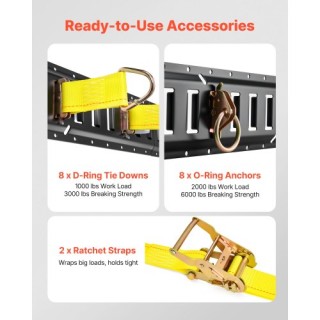 VEVOR Σετ Ράγας Δεσίματος E-Track, 8 Τεμάχια 1.5μ + 1.2μ + 0.6μ + 0... VEVOR Σετ Ράγας Δεσίματος E-Track, 8 Τεμάχια 1.5μ + 1.2μ + 0.6μ + 0...