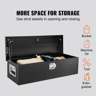 VEVOR Ανθεκτικό Αλουμινένιο Κουτί Εργαλείων για Φορτηγά, Μαύρο 39x1...