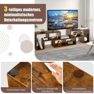 Ξύλινο Έπιπλο  για Τηλεοράσεις έως 65  Χρώματος Καφέ HV10438CF