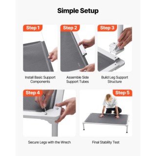 VEVOR Φορητό Ψηλό Κρεβάτι Σκύλου για Μεγάλους Σκύλους με Πλέγμα Tes...