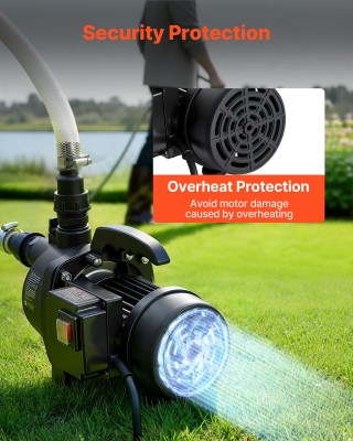 VEVOR Αντλία Τζετ Ρηχού Πηγαδιού 800W 230V, 3300 L/h, Ύψος Αναρρόφη...