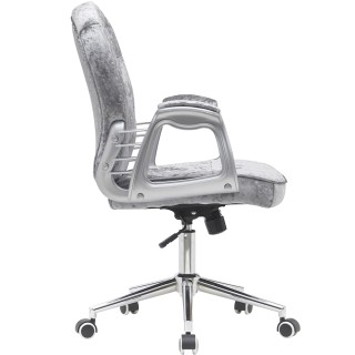 BAKAJI Καρέκλα Γραφείου από Γκρι Βελούδο Επενδυμένη Πολυθρόνα Γραφ... BAKAJI Καρέκλα Γραφείου από Γκρι Βελούδο Επενδυμένη Πολυθρόνα Γραφ...