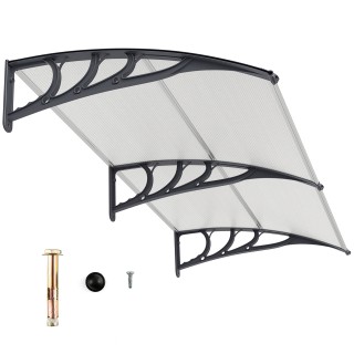 Costway Γκρι Αλουμινένια Σκεπή 199 x 99 cm για Πόρτα Εισόδου NP11230HS