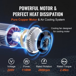 Ηλεκτρικός Γερανός VEVOR, 600kg, 1150W, 220V, 12m Καλώδιο, Χειριστή...