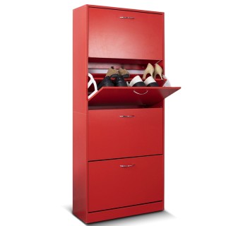 BAKAJI  Ντουλάπα παπουτσιών 4 φύλλων με ράφια διπλού βάθους με λαβή...