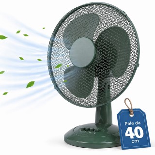 BAKAJI Αυτόνομος Επιτραπέζιος Ανεμιστήρας Πράσινος, Ισχύς 45W, Διάμ...