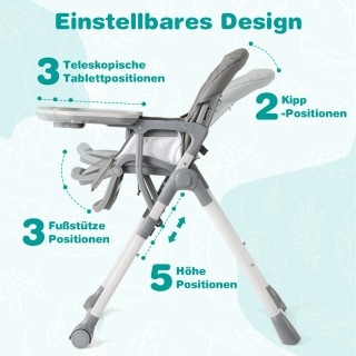 Costway Πτυσσόμενο Καρεκλάκι Μωρού με Θέση Ξαπλώματος και Ρυθμιζόμε... Costway Πτυσσόμενο Καρεκλάκι Μωρού με Θέση Ξαπλώματος και Ρυθμιζόμε...