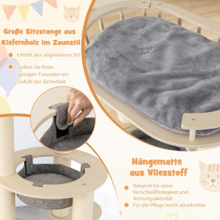 Costway 6-επίπεδος ξύλινος ονυχοδρόμιος με αιώρα & 4 επιφάνειες ανά...