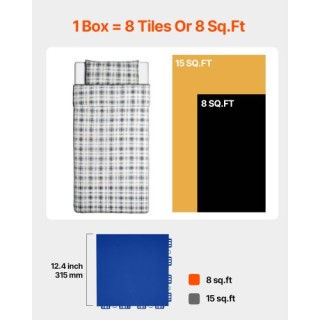 VEVOR Σετ 8 Τεμαχίων Μπλε Διασυνδεόμενα Πλακάκια Γυμναστηρίου από Κ...