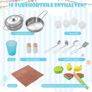 Costway Ξύλινη Παιδική Κουζίνα με Φούρνο Μικροκυμάτων 72 x 30 x 90 ...